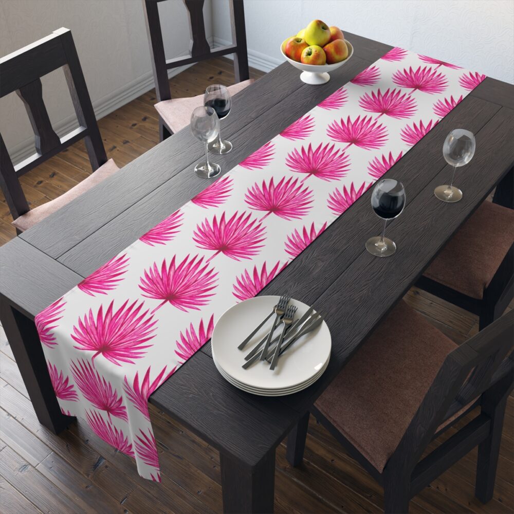 Pink Palm Leaf Table Runners