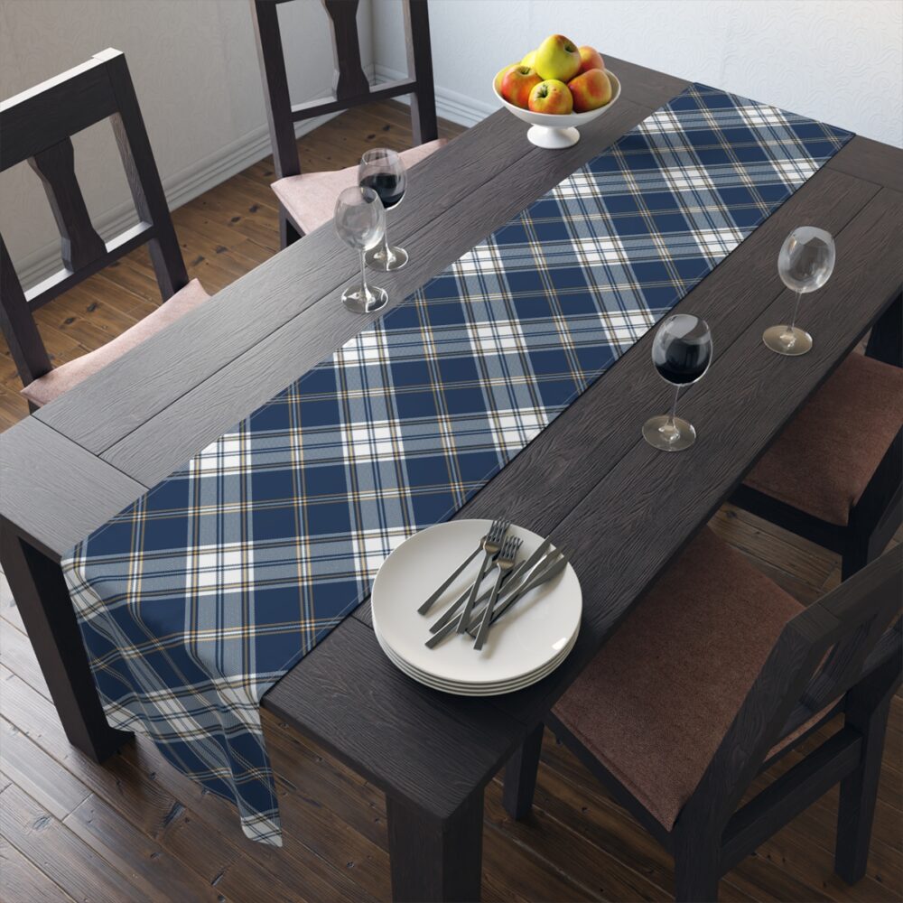 Blue Plaid Cotton Table Runners