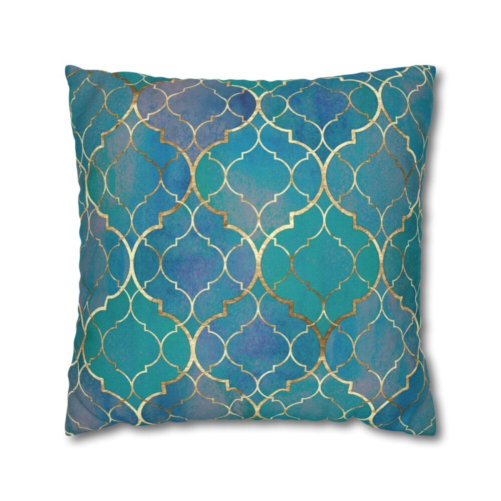 Teal n Gold Couch Pillow Cover