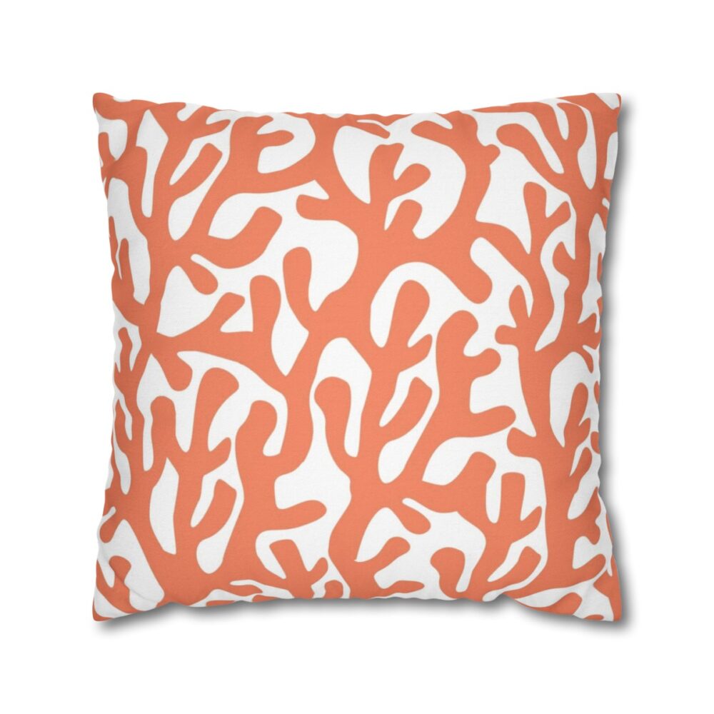 Orange Coral Throw Pillow Covers