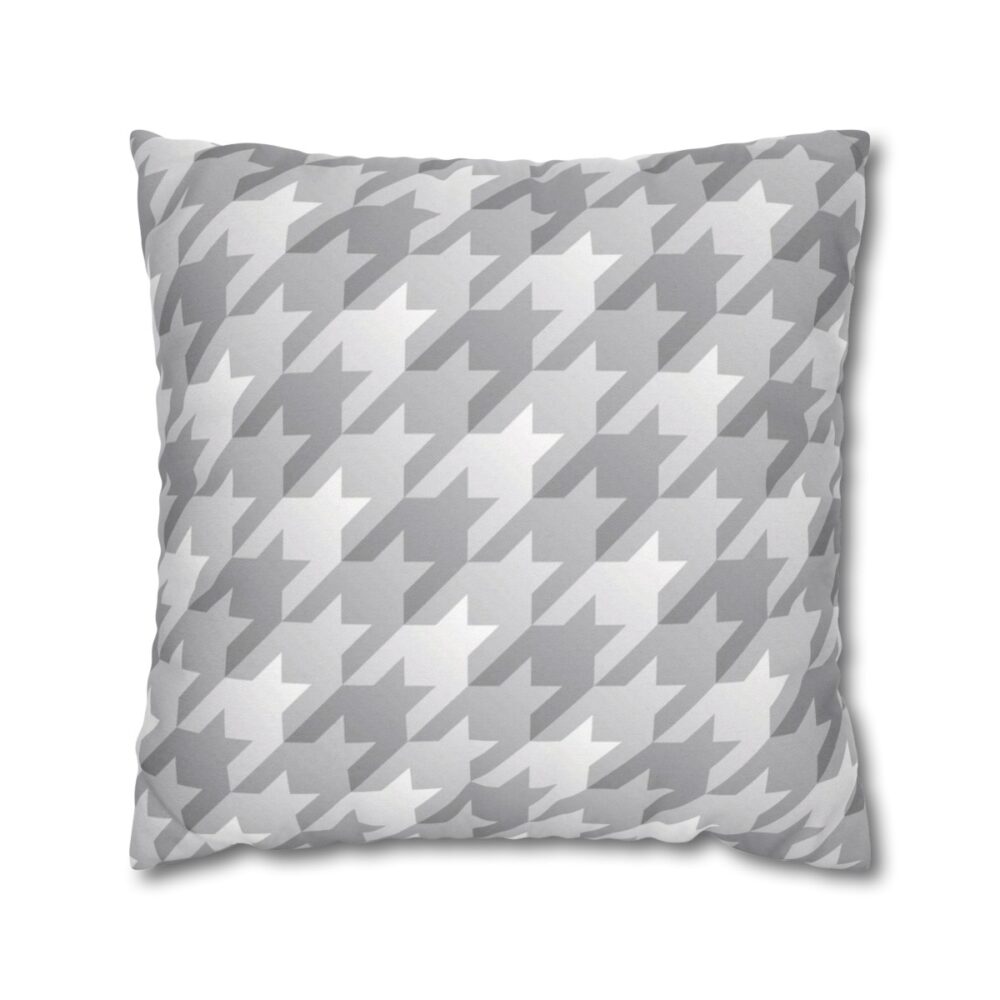 Gray Houndstooth Throw Pillow