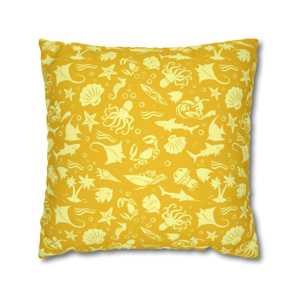 Yellow Octopus Throw Pillow Covers