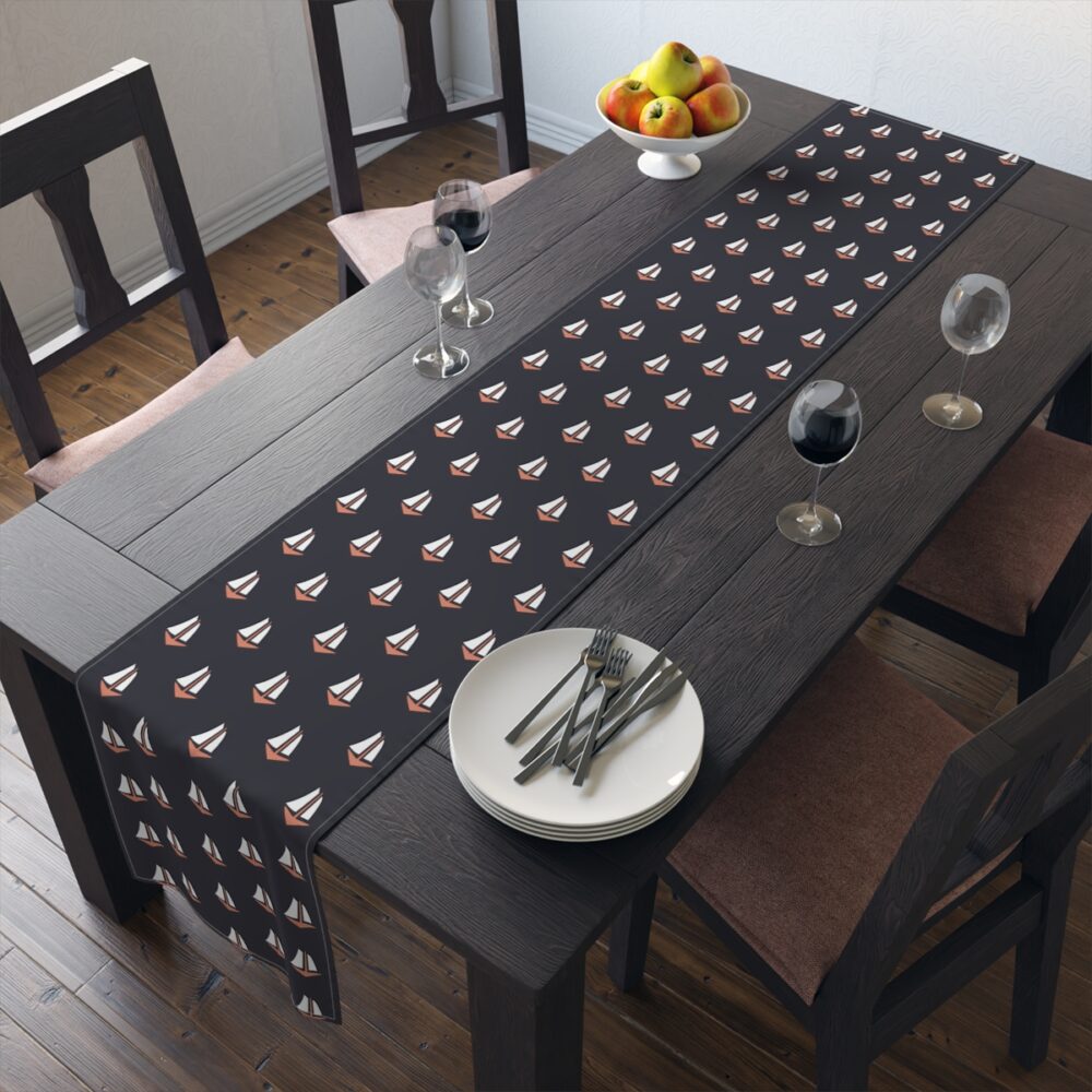 Black Nautical Table runner