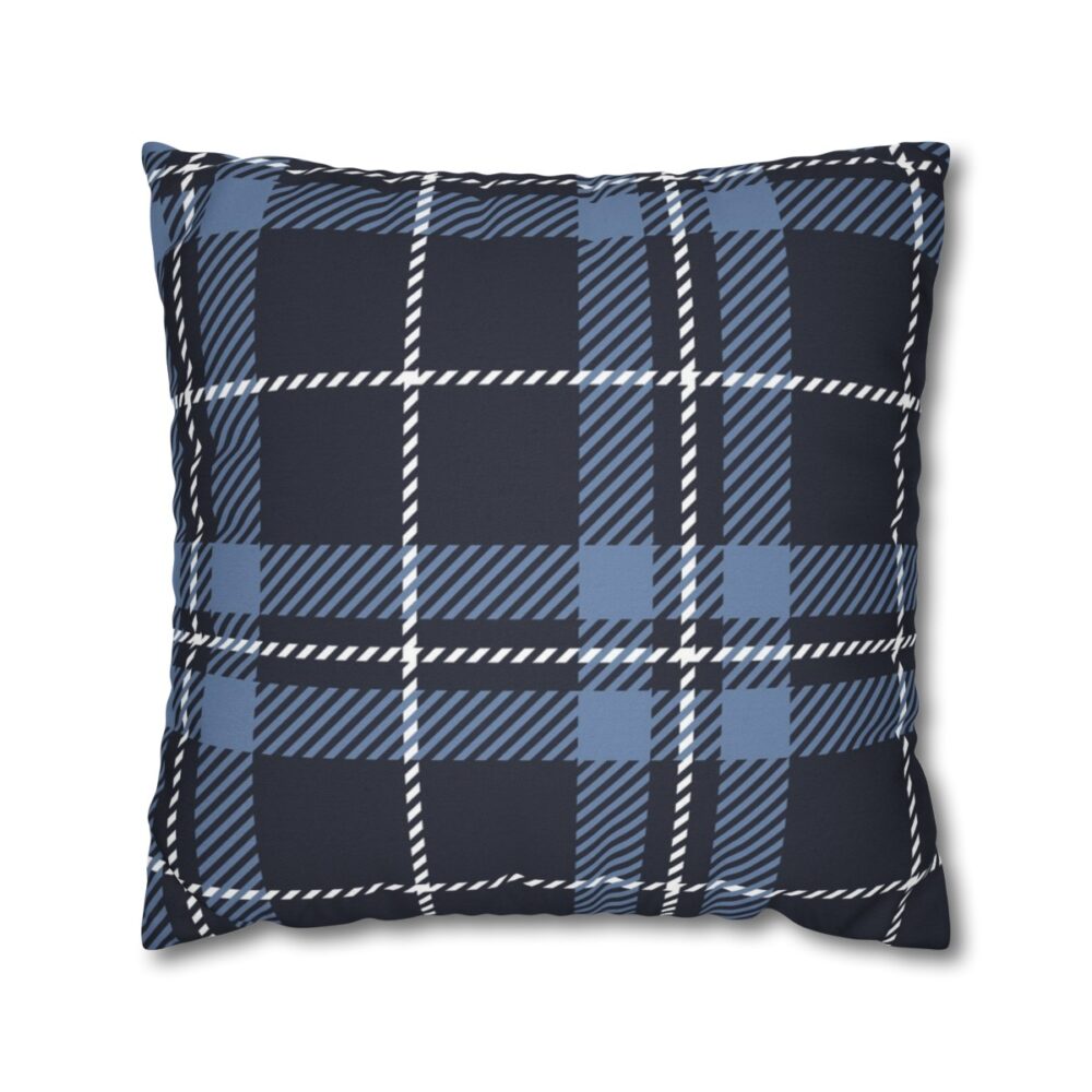 Dark Blue Plaid Pillow Covers