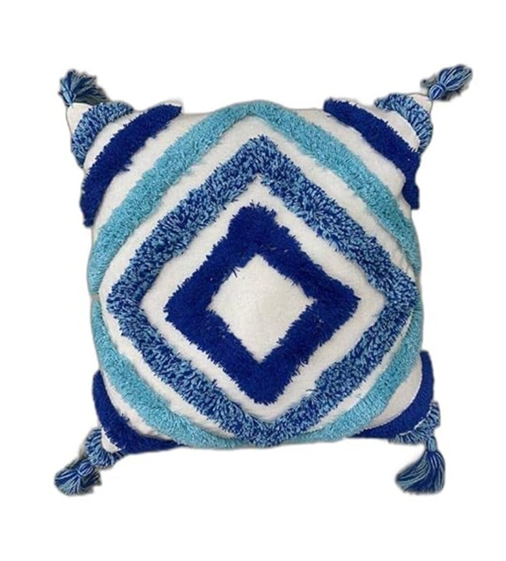 Sky Blue Boho Pillow Cover